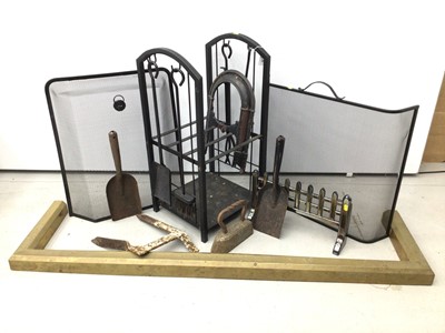 Lot 59 - Lot of fire implements, fire screens etc
