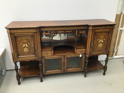 Lot 1 - Late Victorian inlaid rosewood sideboard