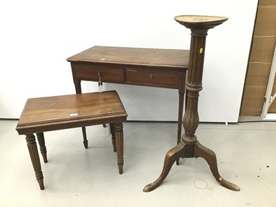 Lot 84 - Regency mahogany bidet, together with a mahogany torchere and Edwardian two drawer side table