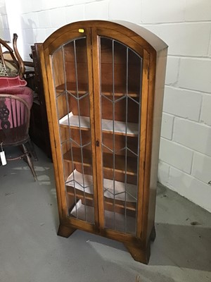Lot 93 - Art Deco oak arched glazed bookcase
