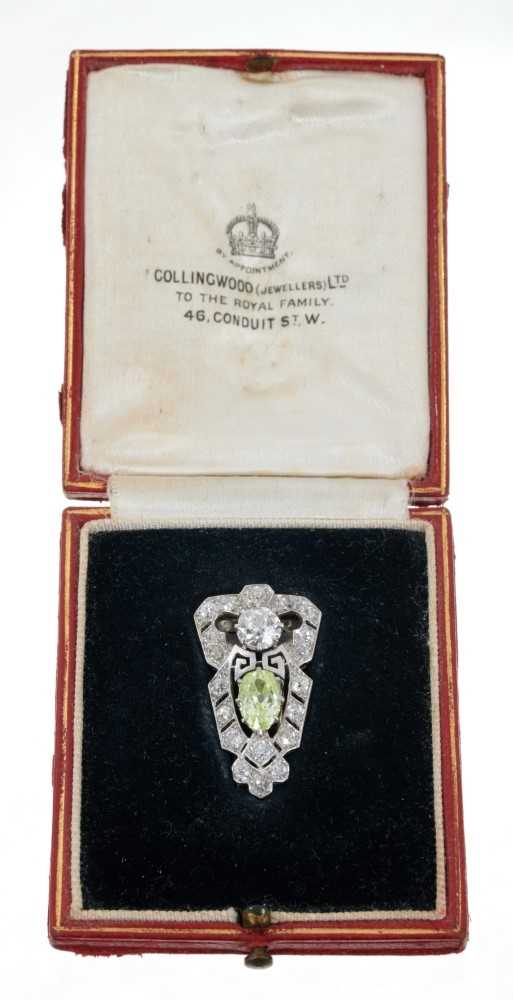 Lot 458 - Fine Art Deco Diamond dress clip retailed by Collingwood