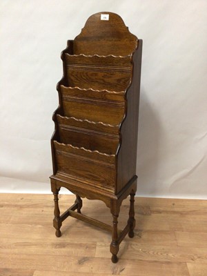 Lot 179 - Floor standing oak magazine stand or canterbury