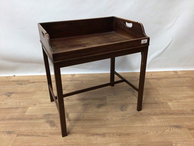 Lot 191 - Georgian mahogany tray on later stand, 55 x 41cm