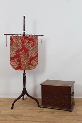 Lot 941 - 19th century mahogany strong box with twin locks, two drawers below and twin gilt brass side handles, on bun feet, 45cm wide x 34cm high x 29.5cm deep