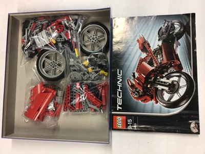Lot 1895 - Lego 8291 Green Motorbike, 8417 Motorbike, 8262 Quad Bike, 8420 Street Bike, 8408 Desert Ranger all with instructions, no boxes