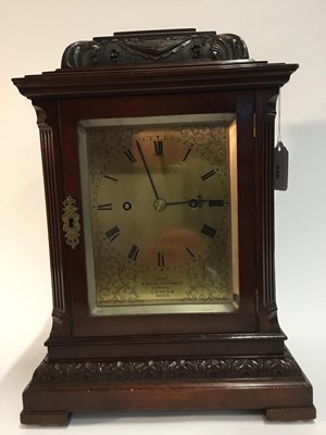Lot 539 - Late Victorian twin fusee bracket clock by Dent London