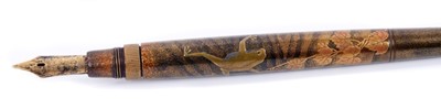 Lot 418 - Rare and fine Dunhill Namiki maki-e lacquer travelling pen decorated by Shobi Makizawa