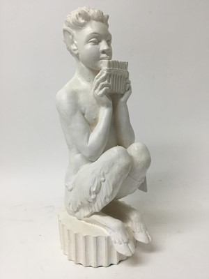 Lot 801 - V. Garnier, 1938, Art Deco plaster sculpture of Pan, signed and dated