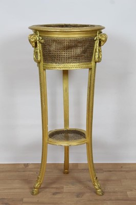 Lot 772 - 19th century French gilt gesso and caned jardiniere stand