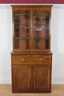 Lot 777 - George III mahogany secretaire bookcase