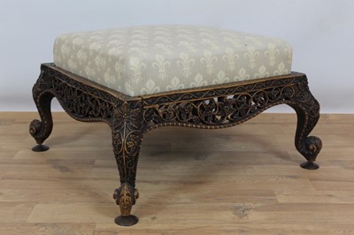 Lot 780 - Burmese carved hardwood stool