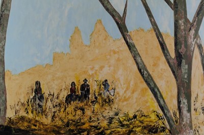 Lot 672 - S. Pezzano (Contemporary) oil on board, Outback scene