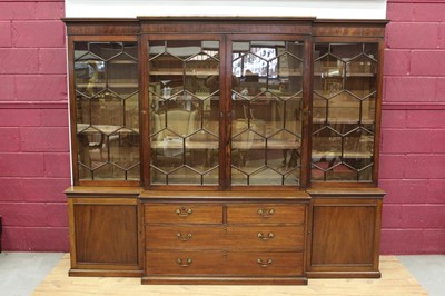 Lot 782 - 19th century mahogany breakfront two-height bookcase