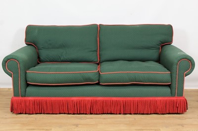 Lot 787 - Good quality two seater sofa upholstered in green fabric