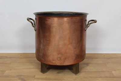 Lot 751 - Large antique copper log basket