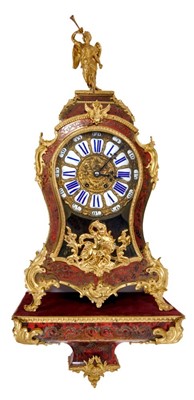 Lot 526 - 19th century French Louis XIV revival  bracket clock in boulle work case on matching bracket.
