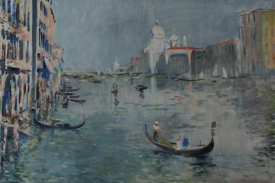 Lot 651 - Charles Mozley - oil on canvas - Grand Canal, Venice