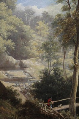 Lot 667 - 19th century Continental School - figure in extensive landscape