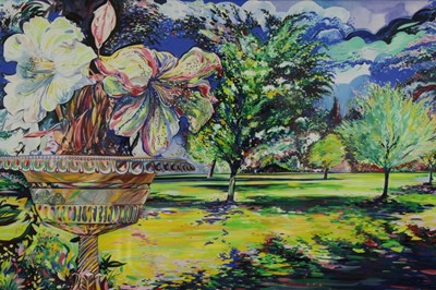 Lot 675 - William Rowsell (contemporary) gouache parkland scene