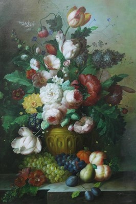 Lot 660 - After Jan Van Os, pair of oils on canvas - Still life