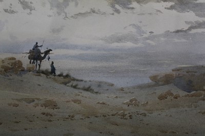 Lot 664 - Augustus Osborne Lamplough (1877-1930), pair of watercolours- Egyptian desert scenes.