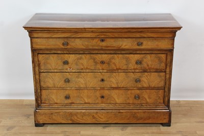 Lot 755 - 19th century Continental mahogany chest of four long drawers