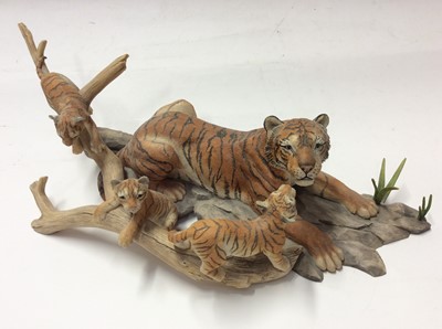 Lot 2 - Border Fine Arts limited edition model Bengal Tiger group, No. 328 of 750 by R T Roberts