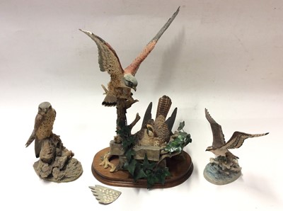 Lot 5 - Border Fine Arts limited edition model Eagle, No. 364 of 950 and two other Border Fine Arts birds of prey