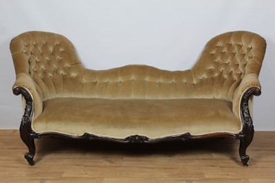 Lot 710 - Victorian mahogany double ended button back settee