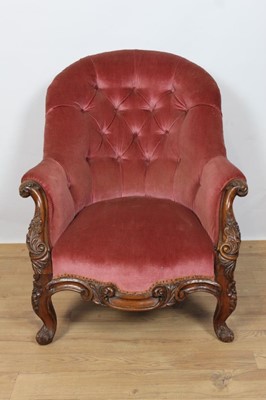 Lot 715 - Mid Victorian rosewood armchair