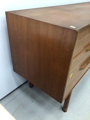 Lot 187 - Mid 20th century Teak sideboard with three drawers and two doors bearing label A.H McIntosh & Co Ltd