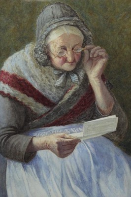 Lot 552 - Henry M. Terry (act. 1879 - 1920), watercolour - The Letter