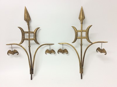 Lot 497 - Pair of Chinese gilt metal finials