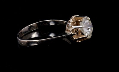 Lot 237 - Diamond single stone ring with a round brilliant cut diamond weighing approximately 1.69cts in claw setting on 18ct white gold shank, ring size N½