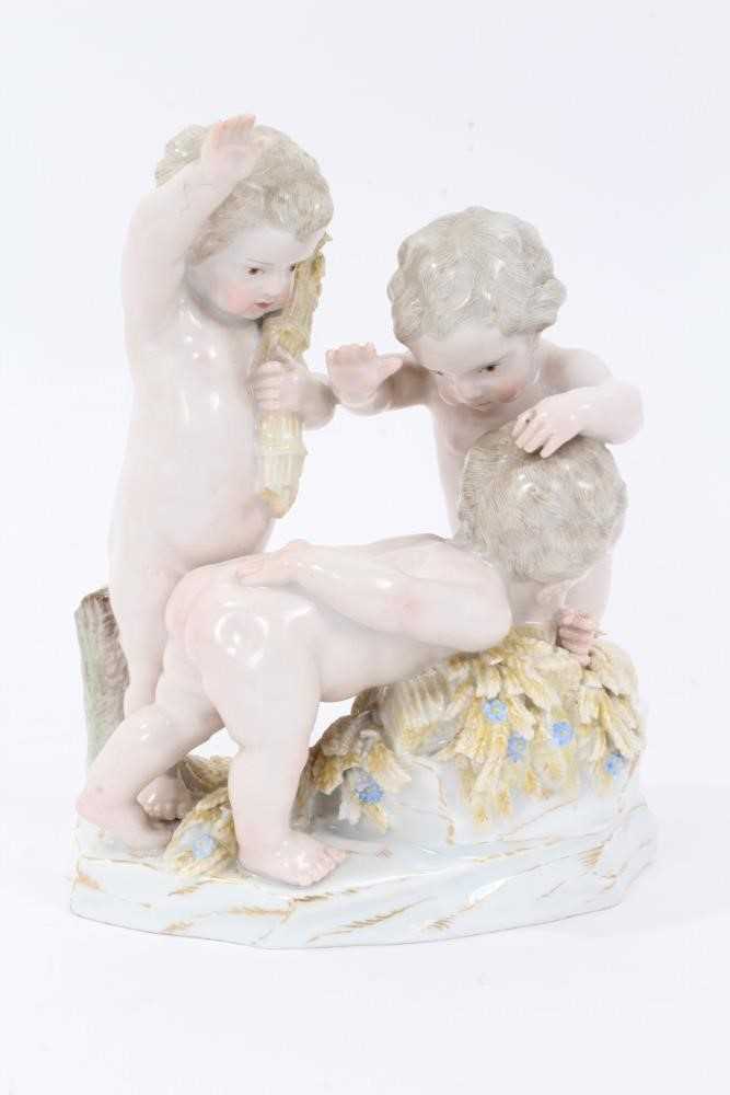 Lot 189 - Meissen group of three putti, c.1860-80