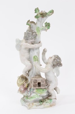 Lot 190 - Derby 'bird-nesting' group, c.1770
