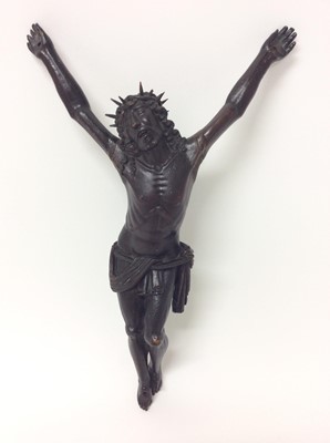 Lot 482 - 18th/19th century Spanish carved wooden devotional figure of Christ