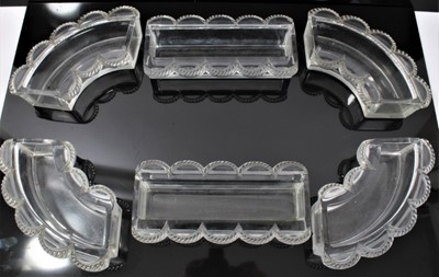 Lot 129 - Six piece Lalique glass table centre