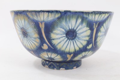 Lot 128 - William de Morgan lustre bowl decorated with flower-head motifs, 1888-1907 blue period