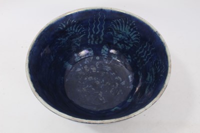 Lot 128 - William de Morgan lustre bowl decorated with flower-head motifs, 1888-1907 blue period