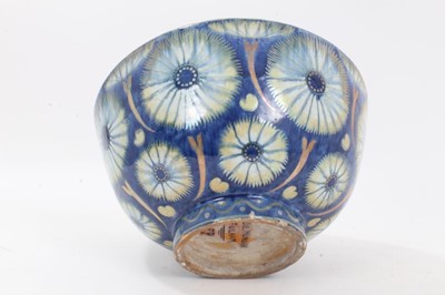 Lot 128 - William de Morgan lustre bowl decorated with flower-head motifs, 1888-1907 blue period