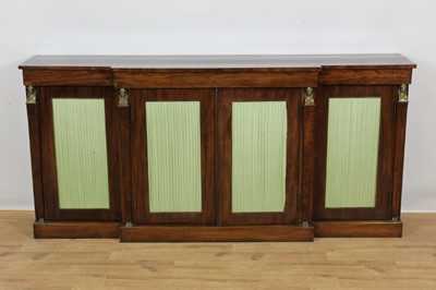 Lot 796 - 19th century Egyptian revival mahogany and gilt metal mounted breakfront credenza