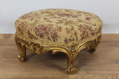 Lot 906 - Good quality early 19th century stool with interested trade label beneath, North Audley Street, London, Gilders