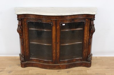 Lot 902 - 19th century rosewood credenza with white marble top