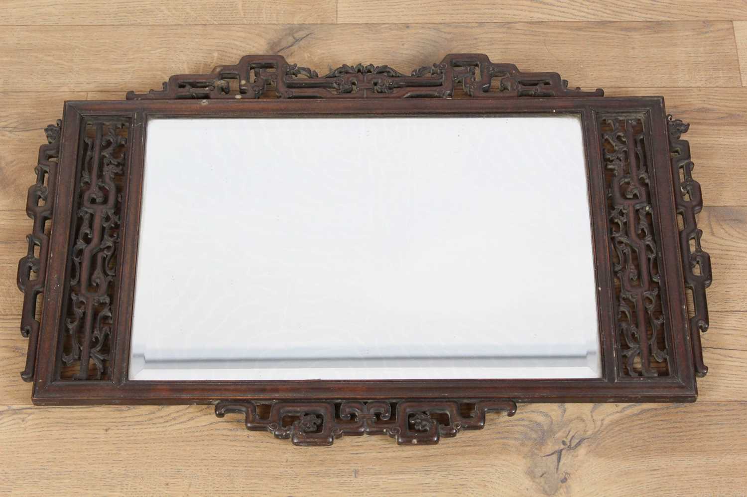 Lot 964 - Early 20th Century Chinese fretwork wall mirror