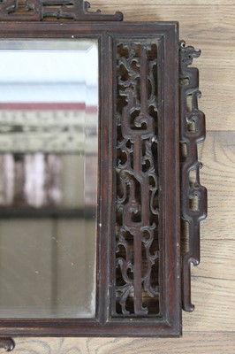 Lot 964 - Early 20th Century Chinese fretwork wall mirror