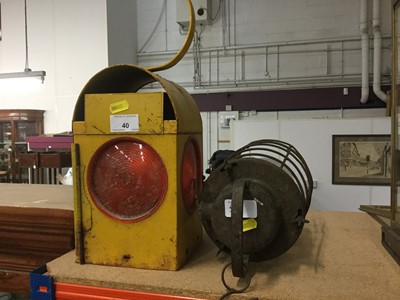 Lot 40 - Vintage Inspection light, together with a Railway light (2)
