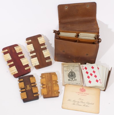 Lot 93 - Late 19th / early 20th century Bezique marker and playing card set, each marker