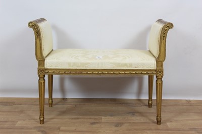 Lot 827 - Louis XV style gilt wood window seat