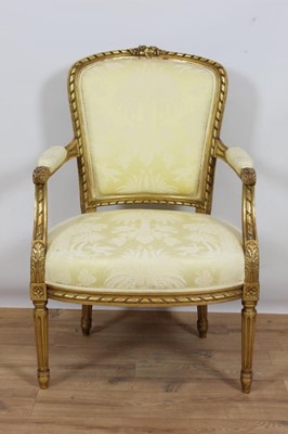 Lot 829 - Louis XV style open elbow chair
